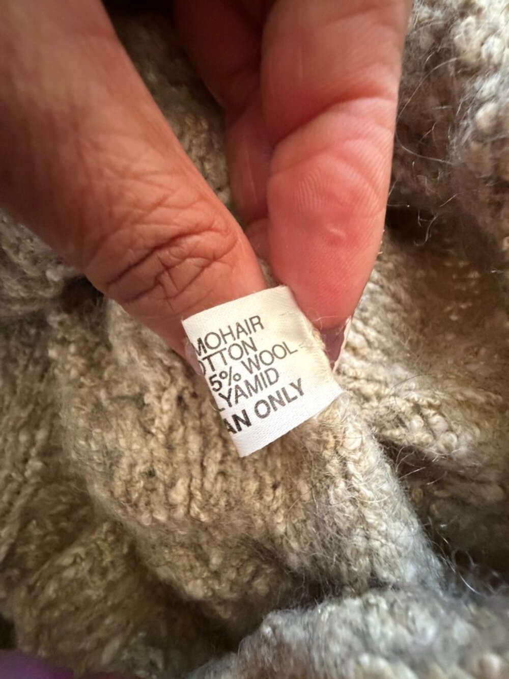 Lainey Keogh Hand-Knit Wool Blend Cable Knit Sweater With High Neck Beige - Picture 7 of 10